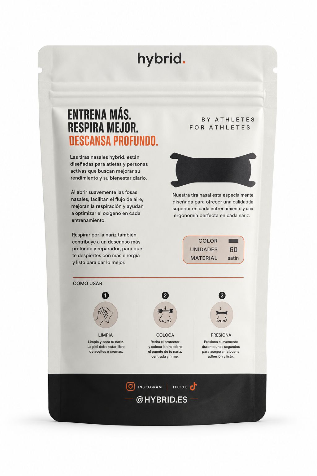 Reverso del packaging